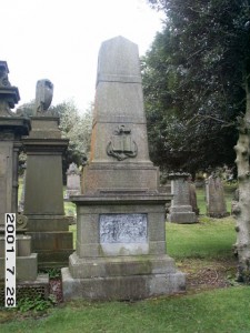 Memorial to Donald Brotchie in Greenock Cemetery